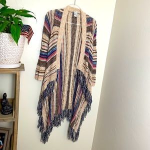 BoHo multi-color knit cardigan